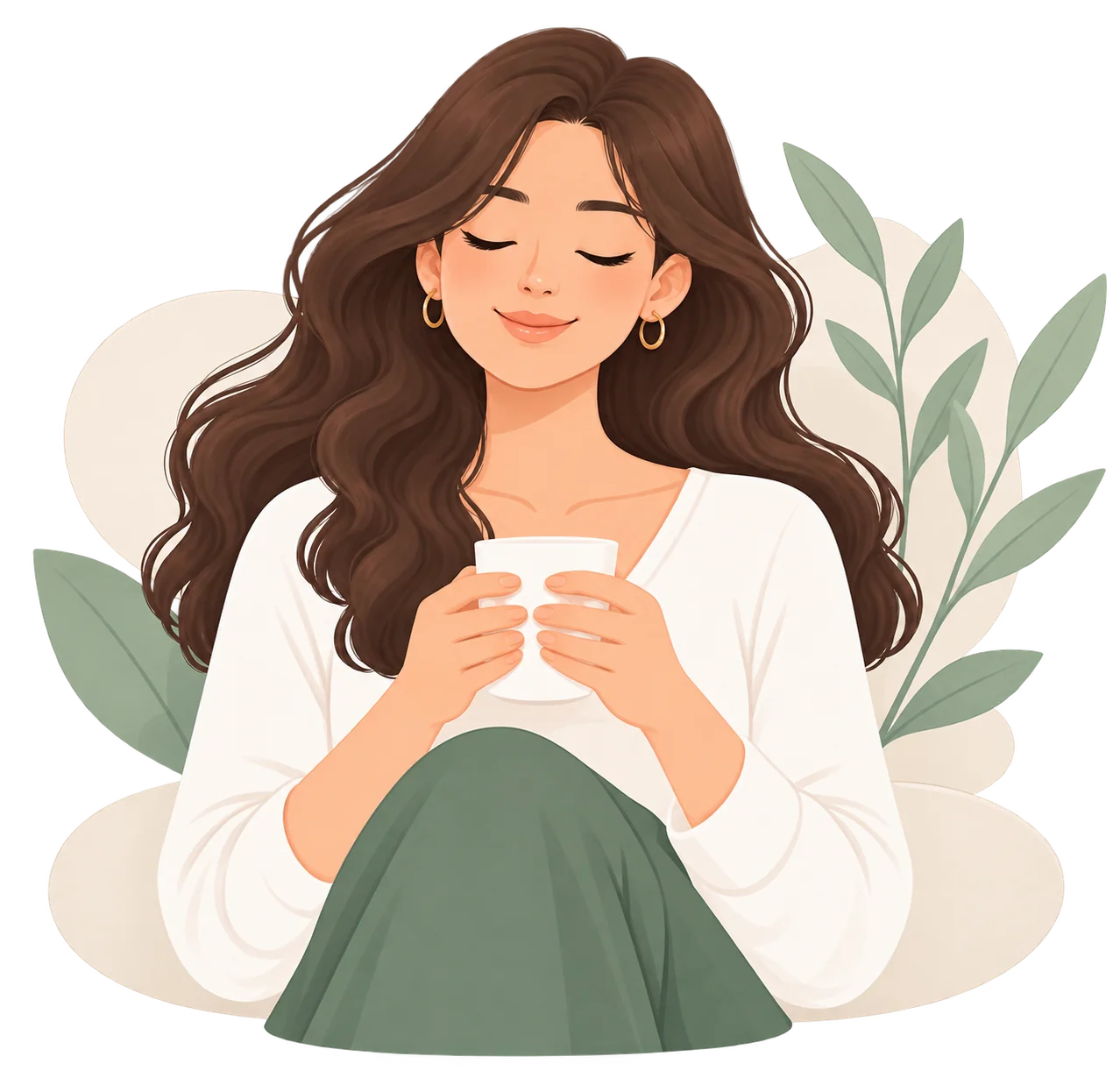 Ilustración de Fernanda en una pausa tranquila