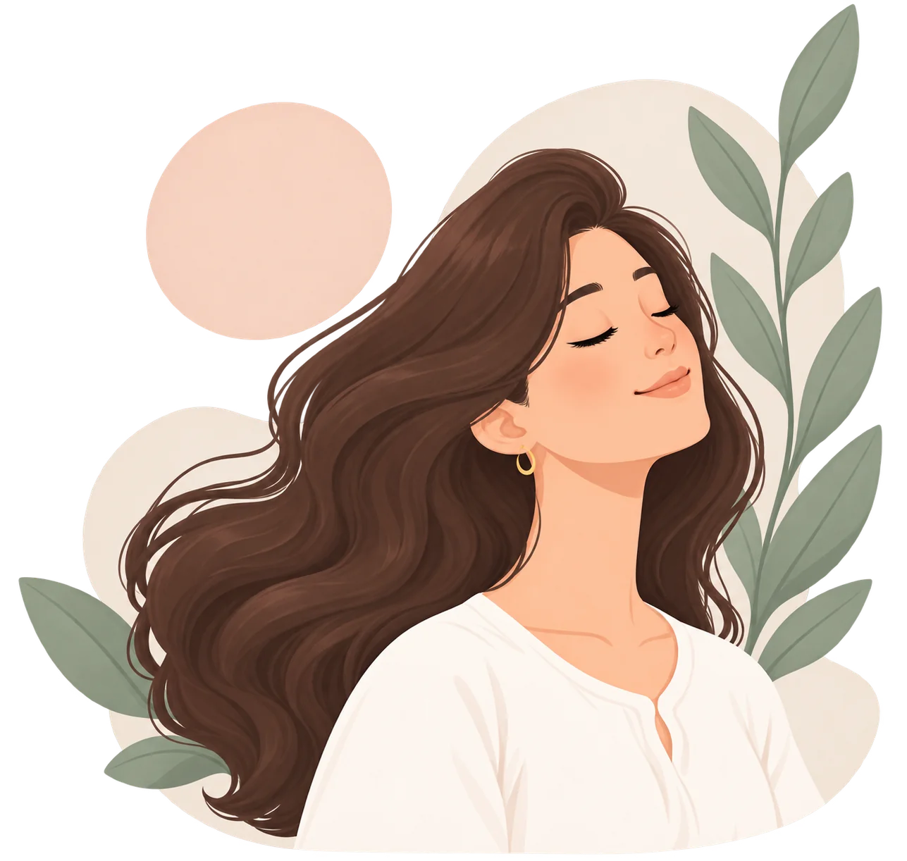 Ilustración de una persona en una pausa serena de reflexión